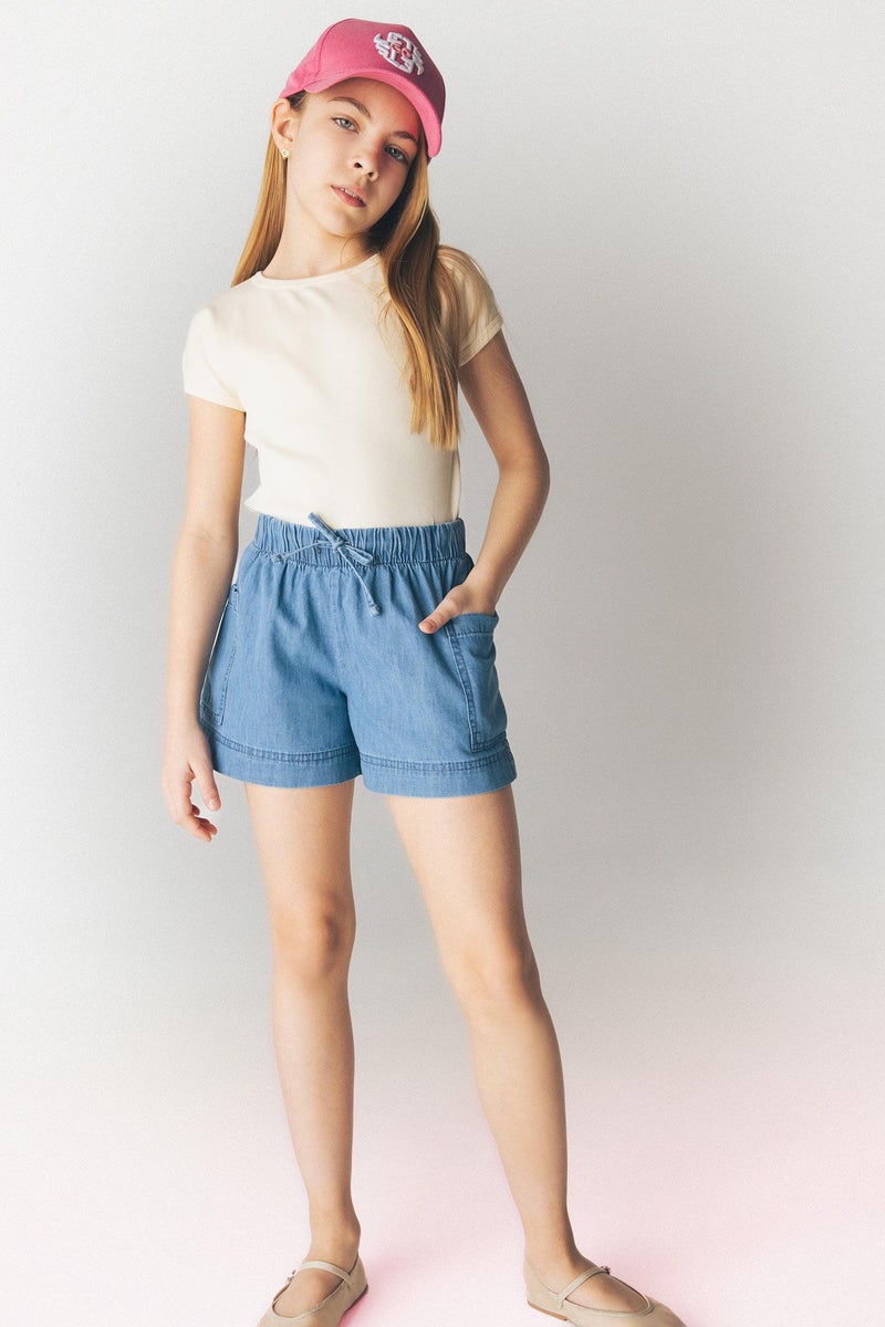 DeFacto Blue Girl Girl Denim Shorts Casual - Image 1